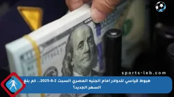 هبوط قياسي للدولار أمام الجنيه المصري السبت 2-8-2025.. كم بلغ السعر الجديد؟